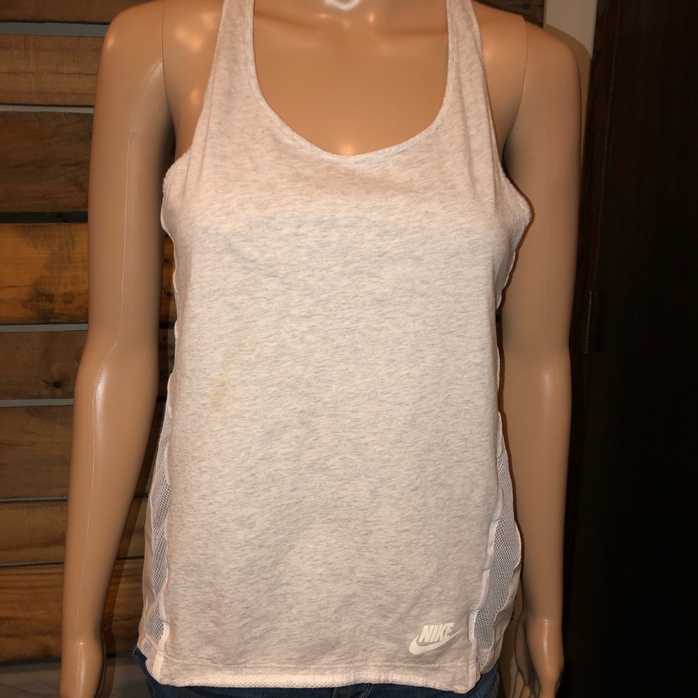 White and gray Nike tank top